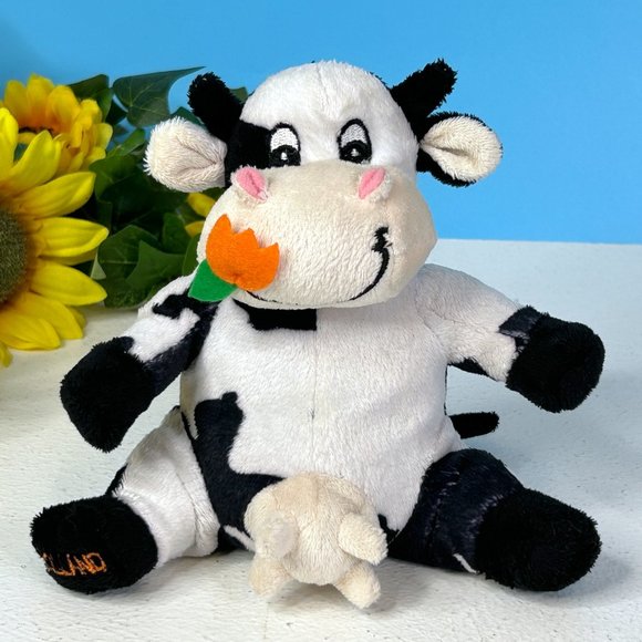 RARE Adorable Holland Cow with Tulip 6" Plush Stuffed Animal‎ Toys - Picture 5 of 5